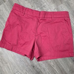 British Khaki Coral Red Chino Shorts Size 6